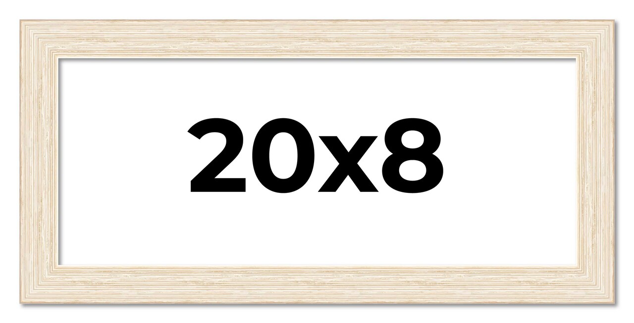20x8 Wide Barnwood Picture Frame with UV-Resistant Acrylic & Acid Free Backing, Available in 6 Paint Finishes - Grey, Brown, White, and Black